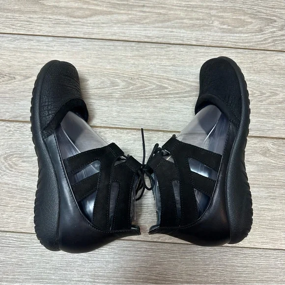 NAOT Kata Gladiator Tie Black Crackle Leather Closed Toe Comfort Sandals 39 US 8 - Picture 6 of 10